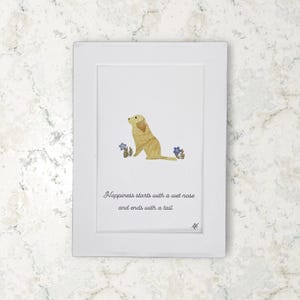 dog pressed flower art