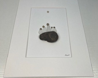 Free US shipping! / family of 5/ pebble art/ rock art/ one of a kind/ unique gift