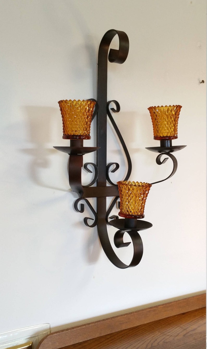 black metal wall candle sconces