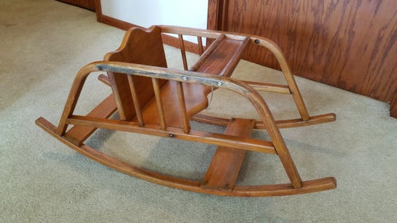 childs wooden rocker