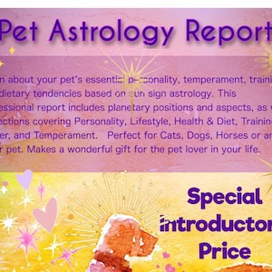 Astrología para PETS DOG / CAT Birth Chart Horóscopo Informe con Interpretaciones