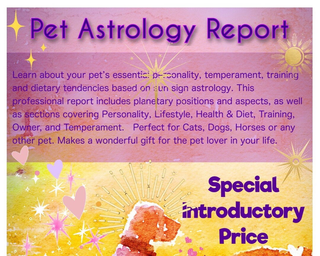 Astrology for PETS DOG / CAT Birth Chart Horoscope Report With