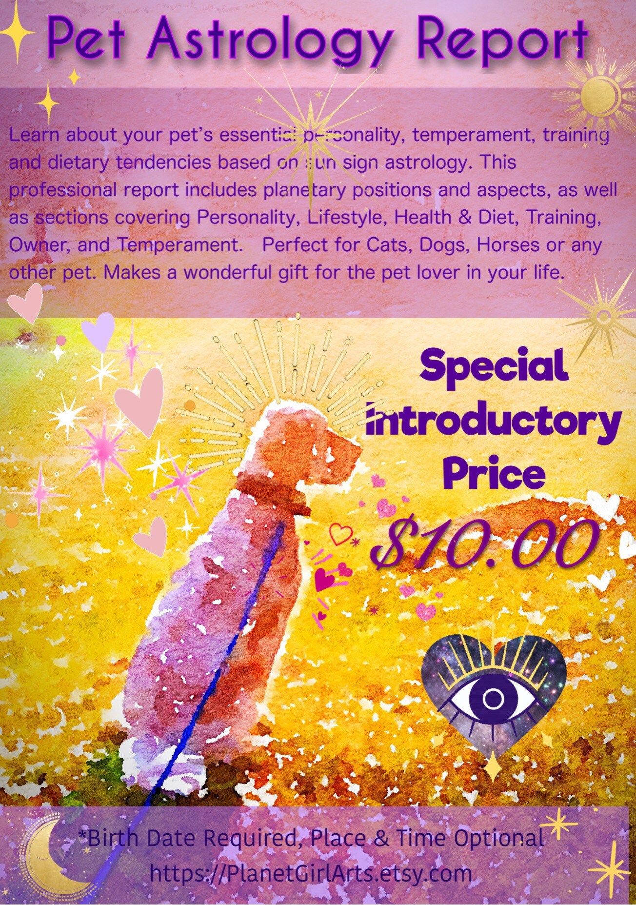 Astrology for PETS DOG / CAT Birth Chart Horoscope Report With