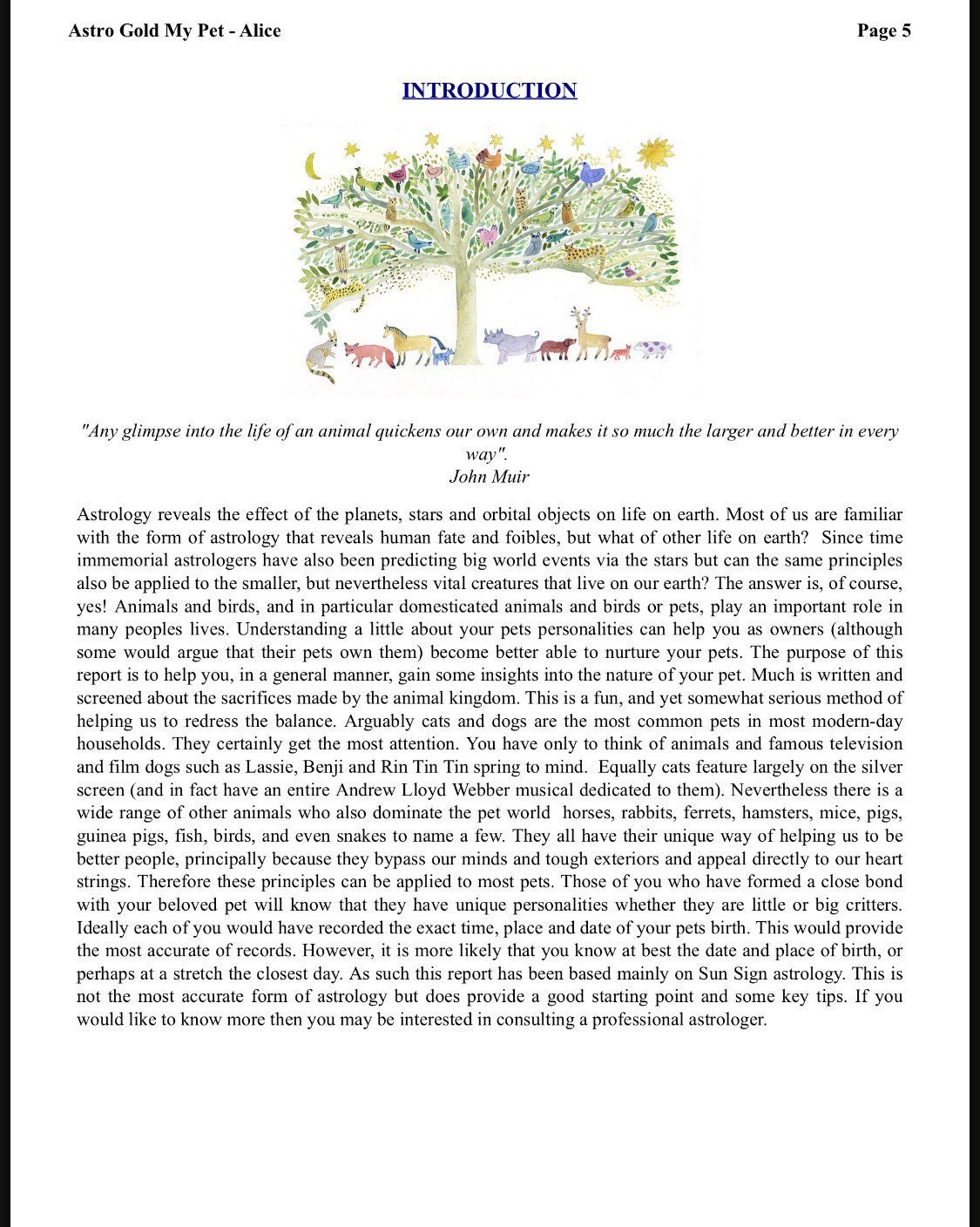 Astrology for PETS DOG / CAT Birth Chart Horoscope Report With