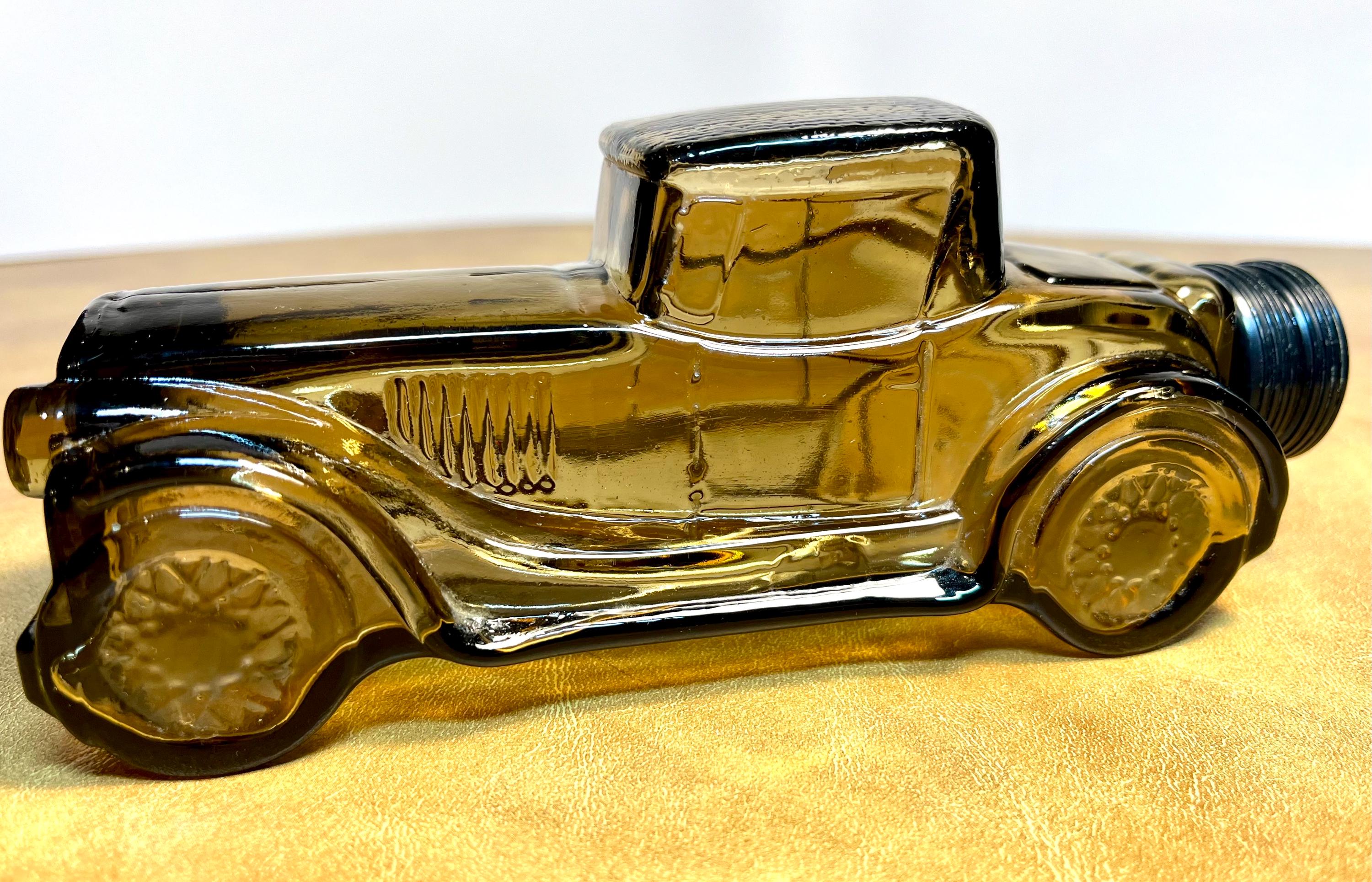 Vintage Avon Sterling Six Decanter Brown Amber Glass Car Bottle