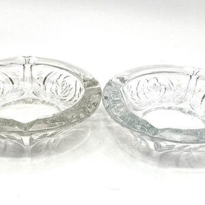 Vintage KIG Indonesia Pressed Glass Ashtrays - Set of 2