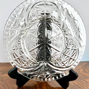 Vintage Anchor Hocking Stars and Bars Plate – 8.25” Pressed Glass Dinner Plate