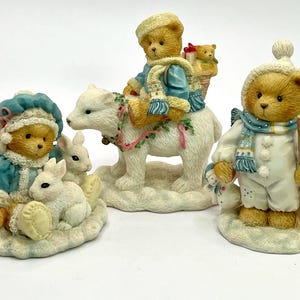 Vintage Cherished Teddies Figurines: 1994 Winter Holiday Collection