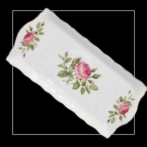 Vintage Old Foley Staffordshire Pink Rose Tray Plate – James Kent Ltd. Sandwich Dish