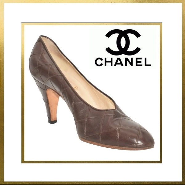 CHANEL Classic Quilted Dark Chocolate Leather Medium Heel 