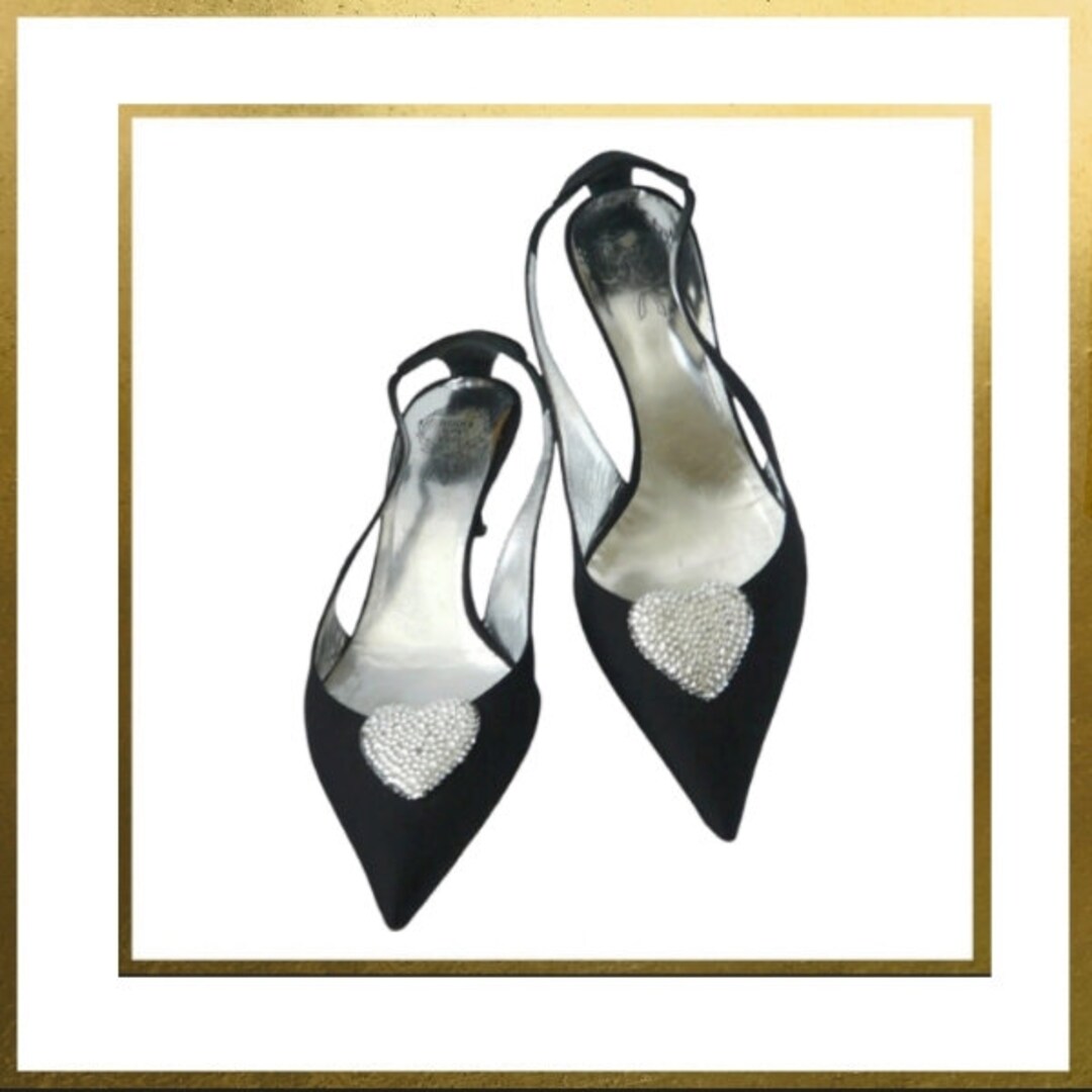 RODO Black Satin Slingback Kitten Heel Evening Shoes With Etsy