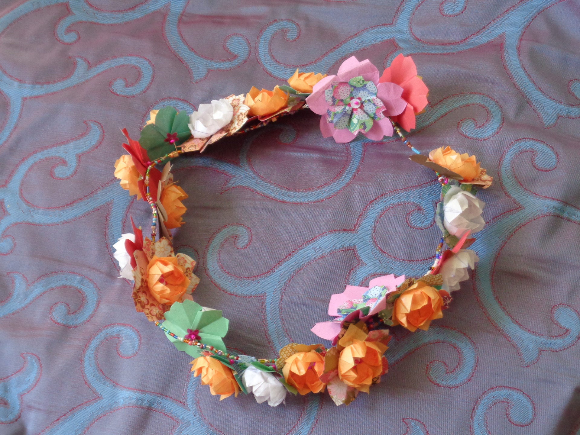 Couronne de Fleurs Cerisier en Origami