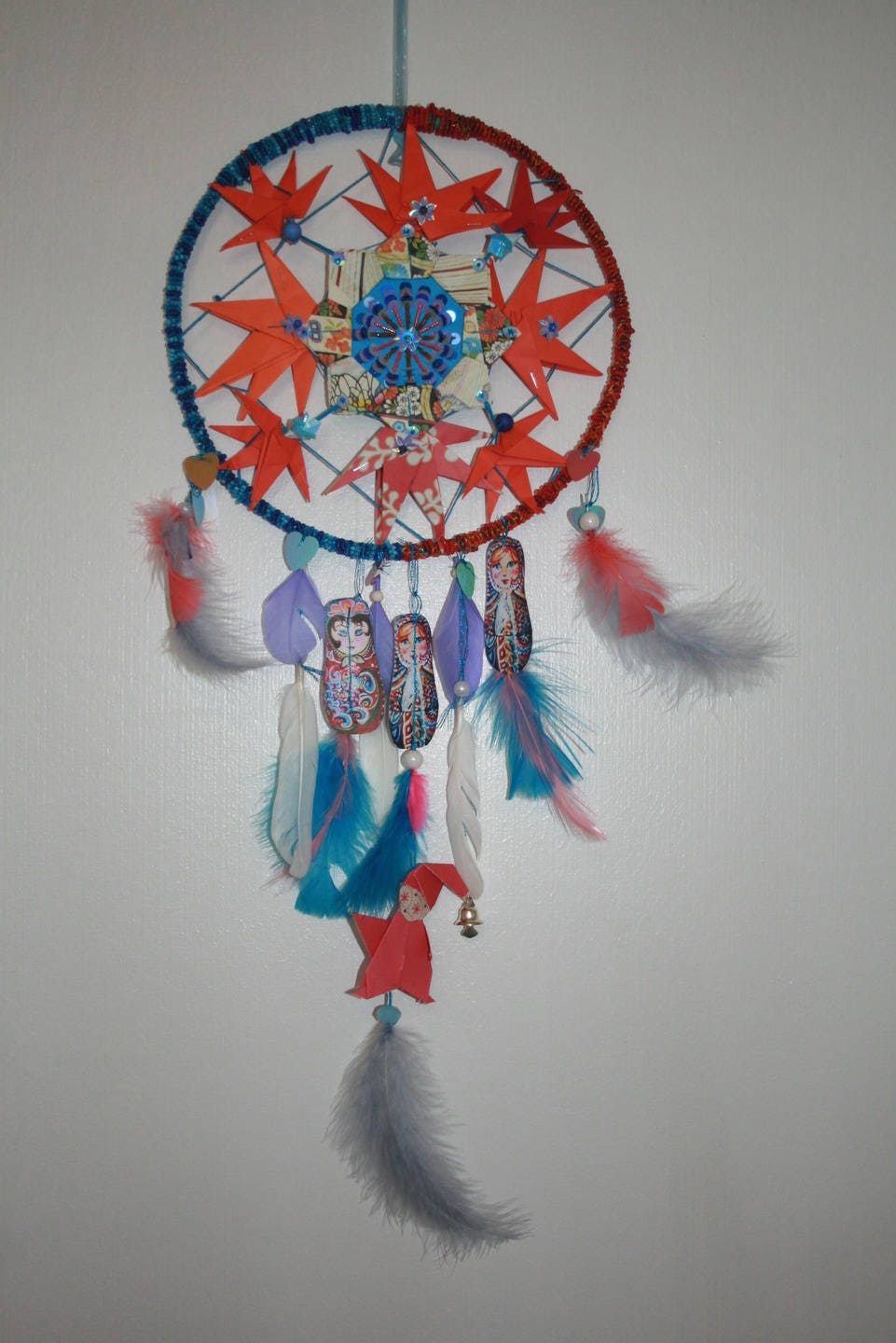 Attrape Rêves en Origami, Perles et Paillettes