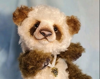 OOAK artist bear,Stuffed Animals, Plushies,Handmade bear,Collectible bear,Panda bear,Art,Teddy bear,toy artdoll, handmade toys,