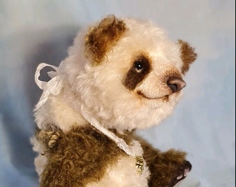 Oso artista OOAK, animales de peluche, peluches, oso hecho a mano, oso coleccionable, oso panda, arte, oso de peluche, artdoll de juguete, juguetes hechos a mano,