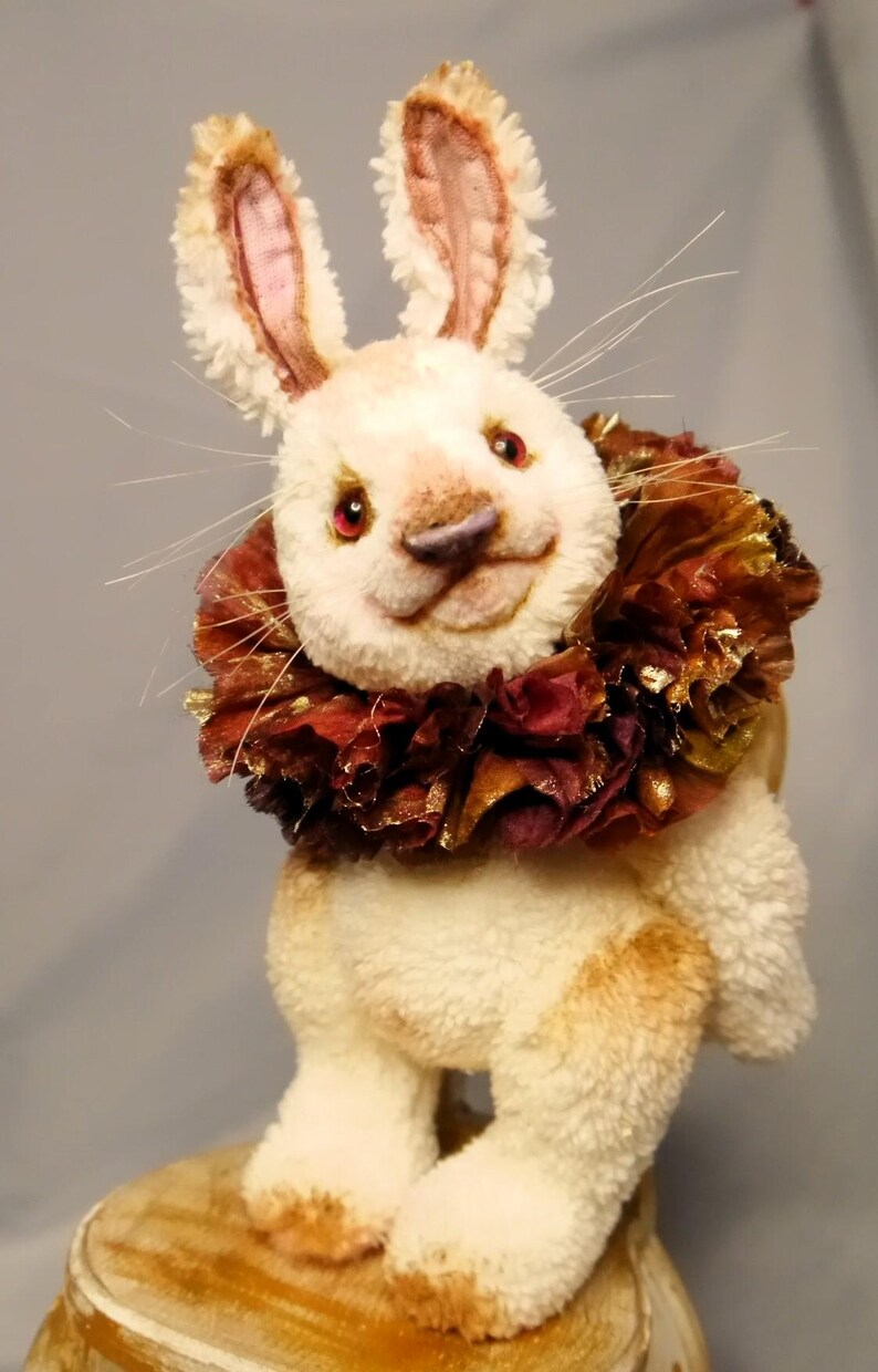 Handmade Plush Rabbit: Collectible Artist Sculpture, Vintage Style - Etsy