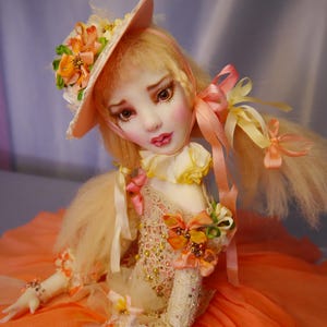 Ooak,Polymer Clay,boudoir doll,Art Doll,Handmade, Doll for Collectors, Home Decor Doll,artist doll,doll with purple hair,sculpture doll,