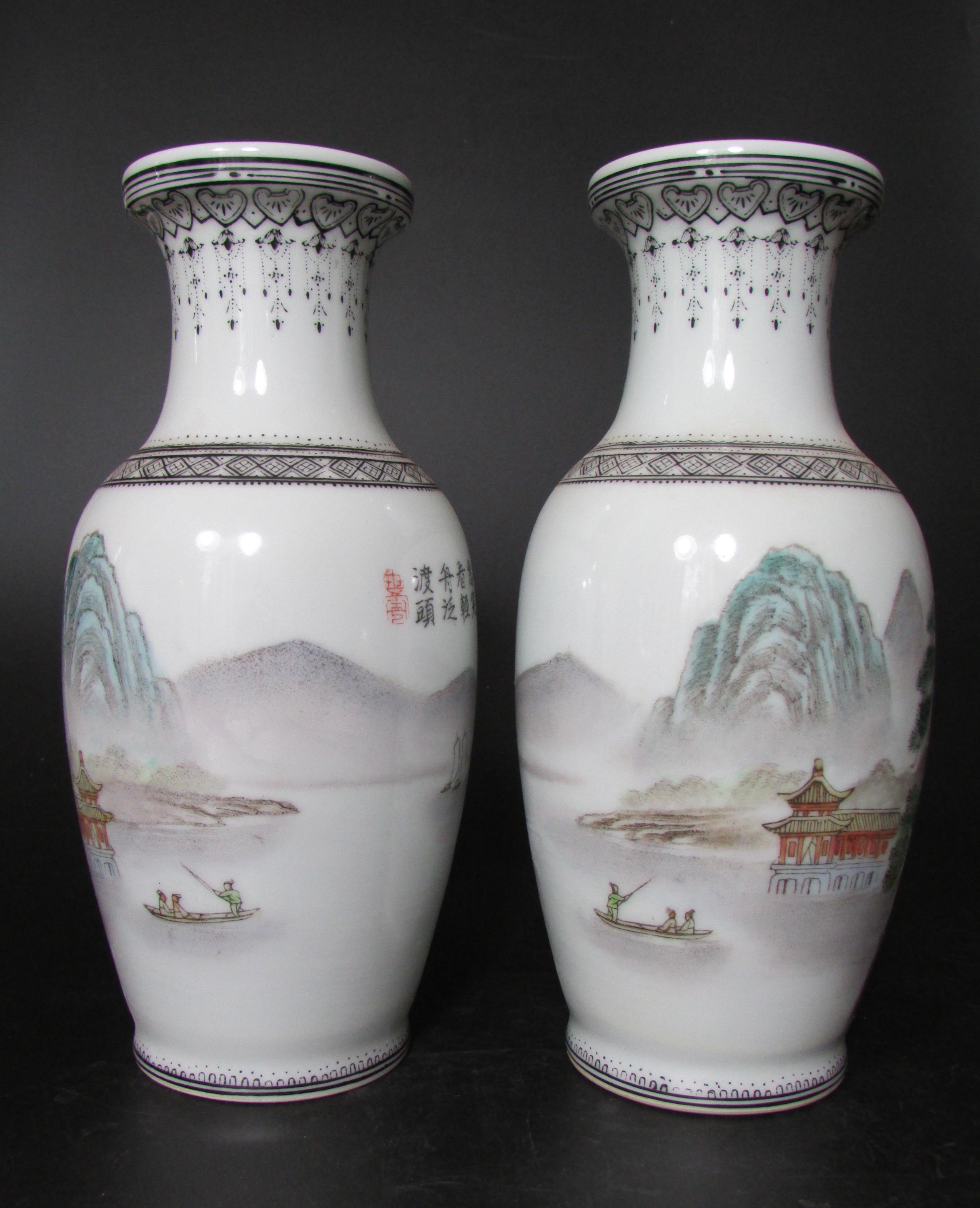 手描きの中国製花瓶一組、20世紀 - Etsy 日本