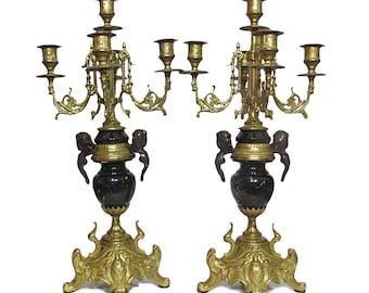 Pair of candelabra, 'Patented', made in Italy