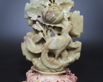 Chinese Soap Stone Carved Phoenix Bird
