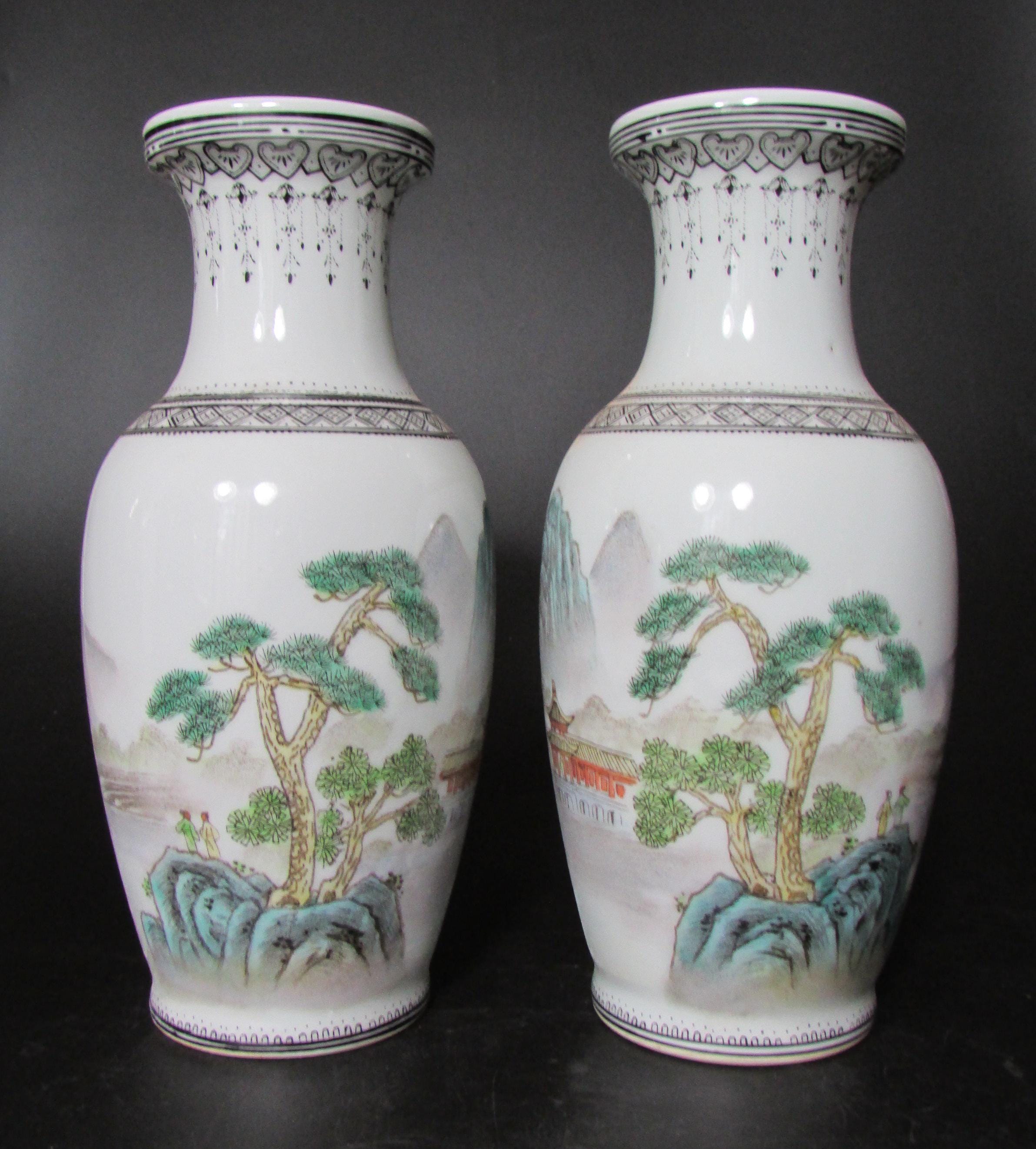 手描きの中国製花瓶一組、20世紀 - Etsy 日本