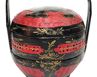 ヴィンテージ中国漆器籠 - Etsy 日本