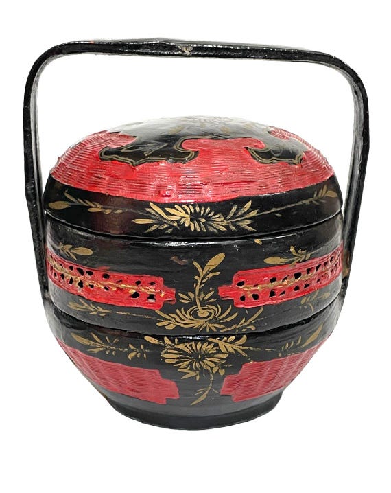 ヴィンテージ中国漆器籠 - Etsy 日本