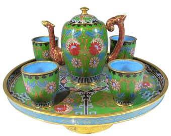 Chinese Cloisonne Tea Set