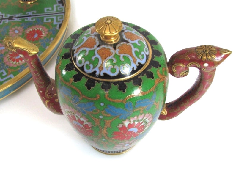 Chinese Cloisonne Tea Set image 6