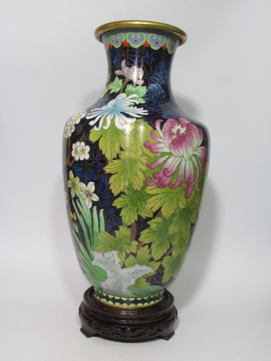 Large Cloisonne Vase Etsy
