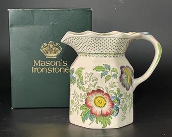 Mason's Ironstone Keramikkrug/Karaffe mit floralem Dekor