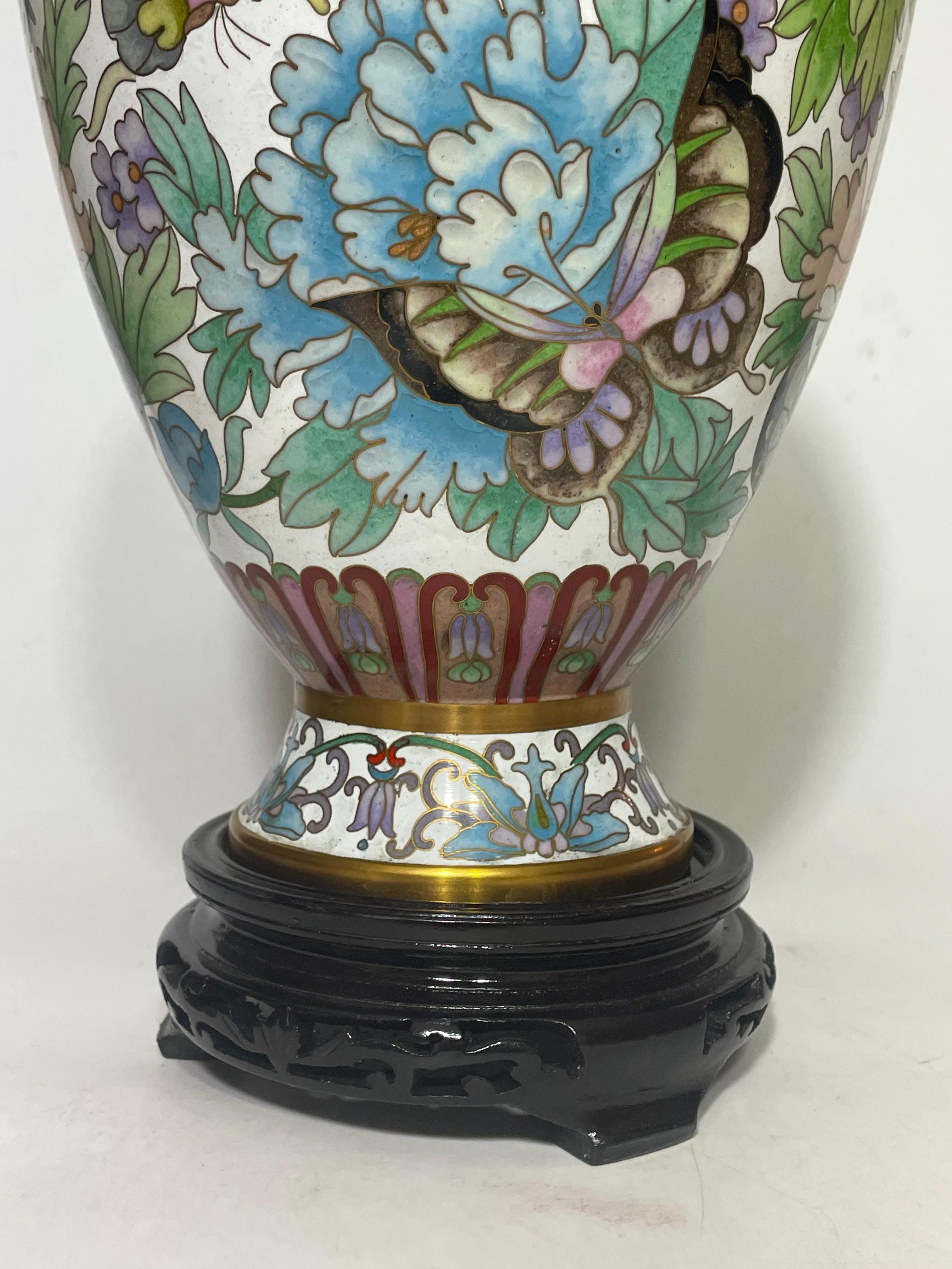 中国七宝焼 大きめの花瓶 中国七宝焼 大きめの花瓶