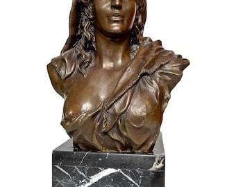 Bronze bust of an odalisque, 20th century.