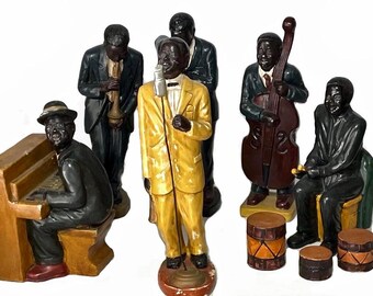 6-Piece Vintage Jazz Orchestra - Hand-Painted Ceramic Musical Band