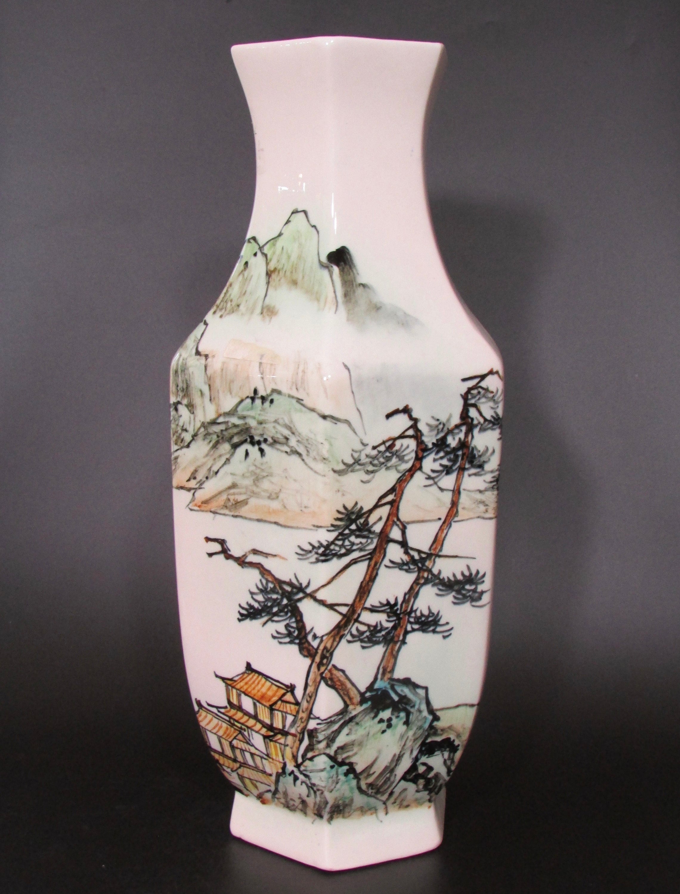 中国の六角形の磁器花瓶 - Etsy 日本