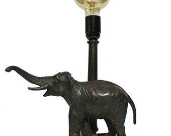 Vintage Art Deco bronze table lamp with marble base
