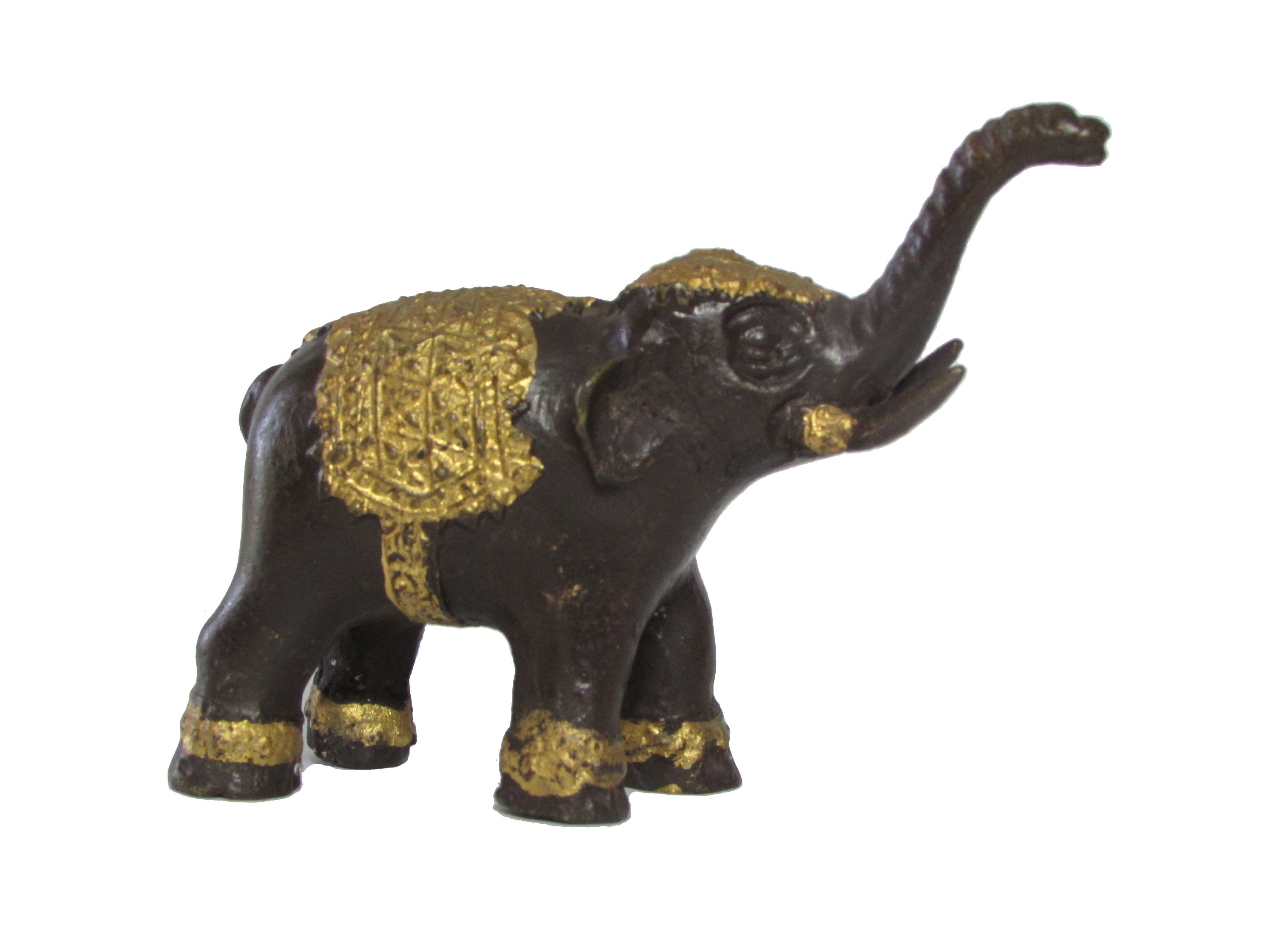 Elephant Statue Golden Bronze Thailand