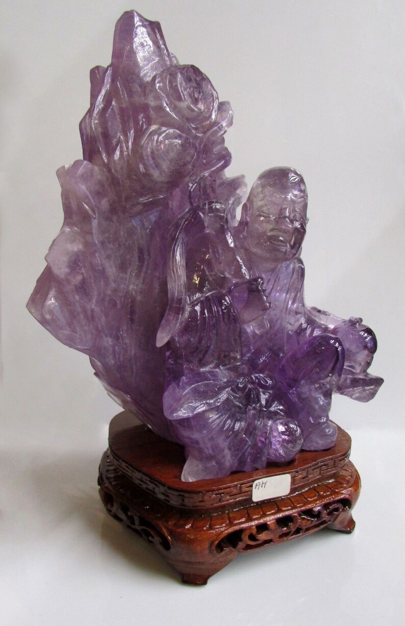 Chinese Carved Amethyst Statue of Buddha | Etsy