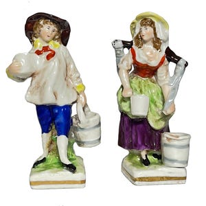 Pair Of Antique Miniature Capodimonte Figurines