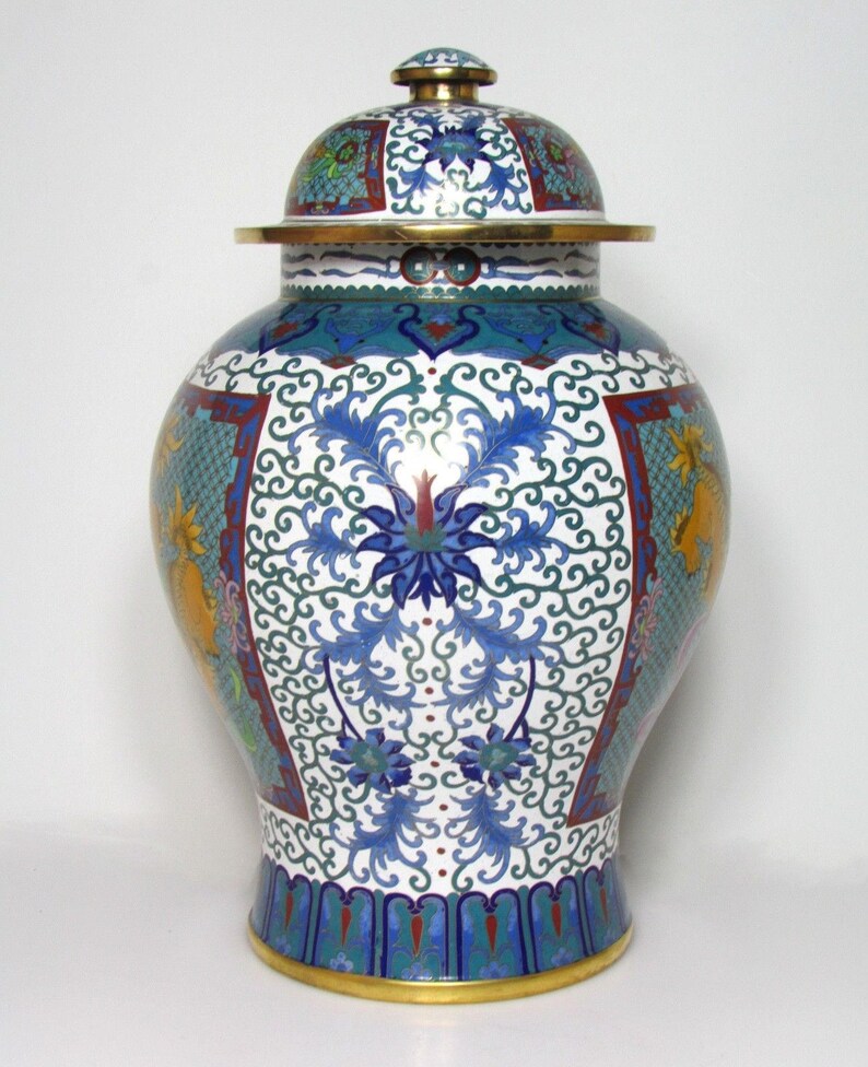 Large Chinese Cloisonne Vase Etsy