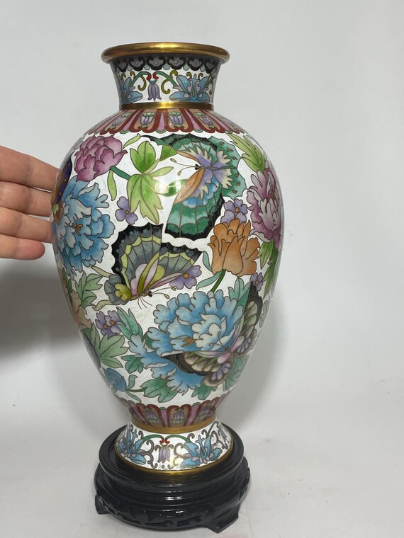 中国七宝焼　大きめの花瓶 中国製の大型七宝焼き花瓶 - Etsy 日本