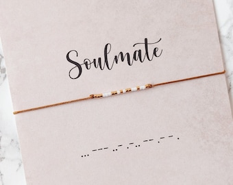 Soulmate Morse Code Bracelet, Couples Bracelet, Best Friend Bracelet, Soul Sister Gift, Friendship Bracelet, Matching BFF Bracelets