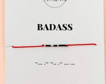 Badass Morse Code Bracelet, Best Friend Bracelet, BFF Bestie Bracelet, Best Friend Birthday Gift, Matching Bracelets, Friendship Jewelry