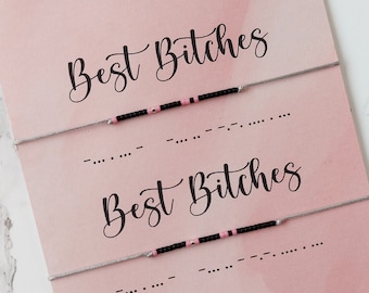 Best Bitches Morse-Code Armband, 2er Set Passende Best Friends Armbänder, BFF Armband, Bestie Geschenk, Freundschaftsschmuck, Geschenk für Sie