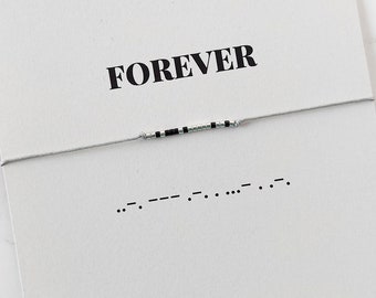 Forever Morse Code Bracelet, Couples Bracelet, Girlfriend Boyfriend Bracelet, Relationship Bracelet, Bestie BFF Bracelet, Best Friends Gift