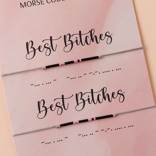 Best Bitches Morse Code Bracelet, Set of 2 Matching Best Friends Bracelets, BFF Bracelet, Bestie Gift, Friendship Jewelry, Gift for Her