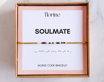 Soulmate Morse-Code-Armband, Seelenschwester Geschenk, Paare Armband, Best Friend Armband, Freundschaftsarmband, passende BFF Armbänder