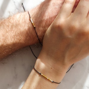 Benutzerdefiniertes Paar Name Morse-Code-Armband, 2er-Set Geheime Nachricht Armbänder, Paare Jahrestagsgeschenk, personalisiertes Unisex Schnur Armband