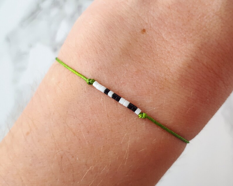 Vegan Morse Code Bracelet Vegan Gift Minimalist String image 5
