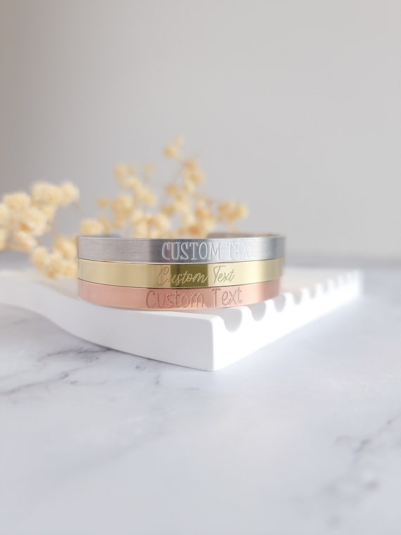 THIORA Bracciale Donna Con Incisione "Happiness Lieblingsmensch" – Regolabile, Acciaio Inossidabile, Oro Rosa E Argento